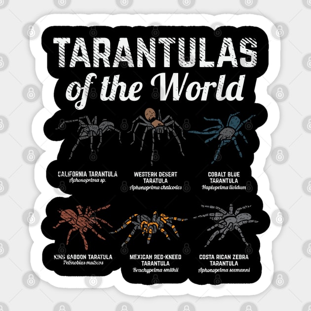 Tarantulas of the world - Funny Tarantula Owner gift Sticker by Shirtbubble